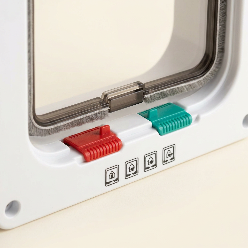 Détail du lecteur RFID d'une chatière électronique